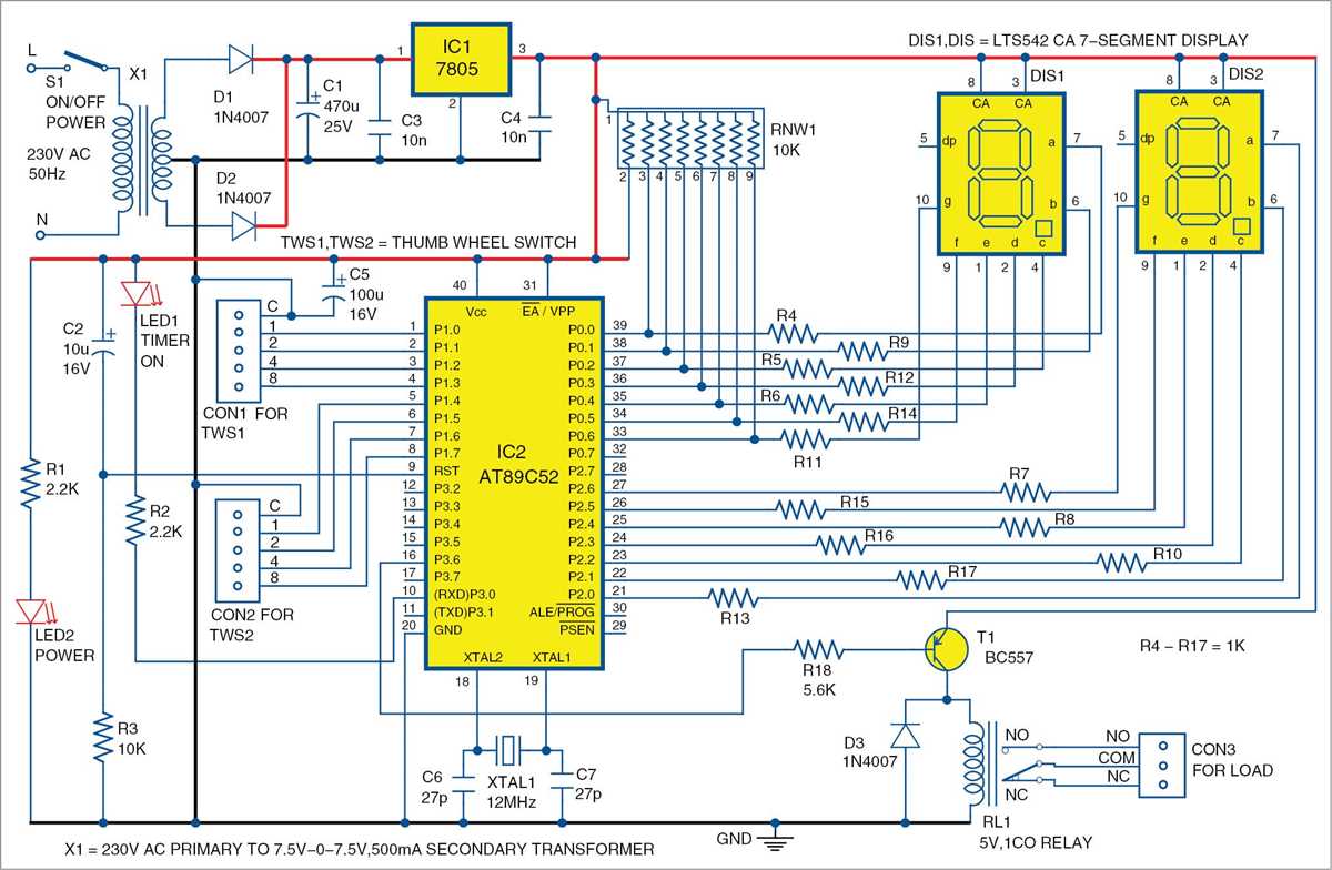 electronic timer circuit diagram