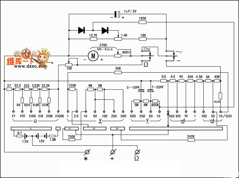 circuit diagram of a multimeter circuit diagram of a multimeter