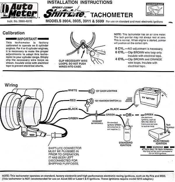 wiring a tachometer diagram