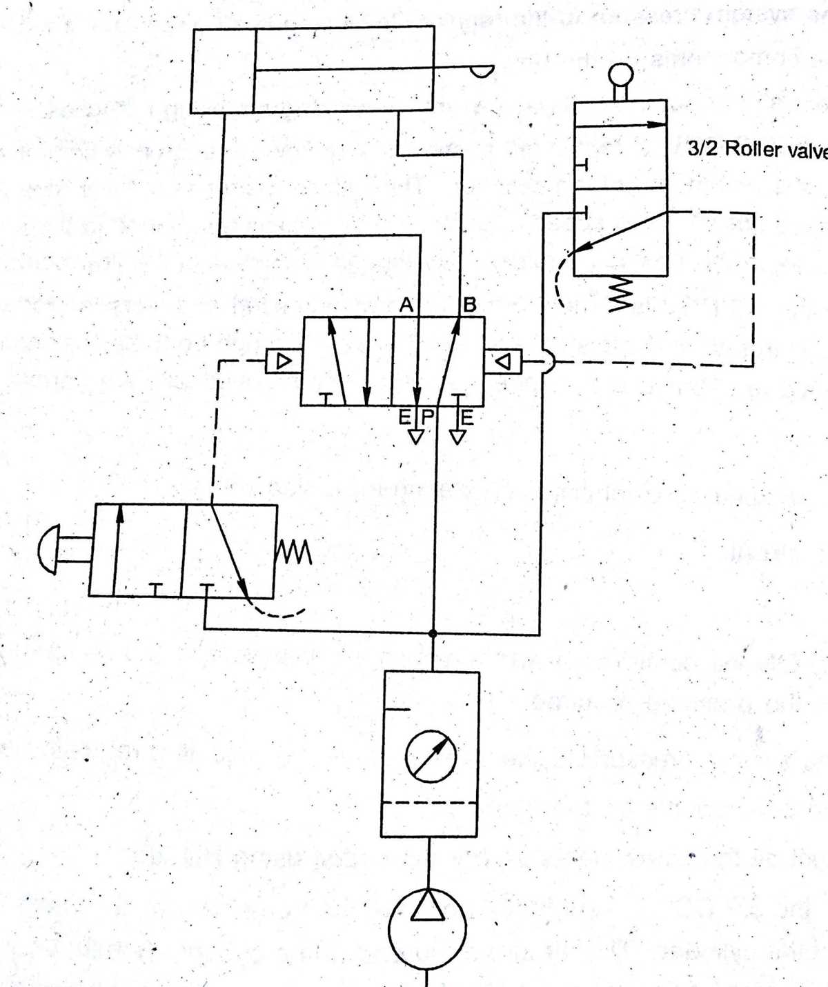 pneumatic circuit diagram for single acting cylinder