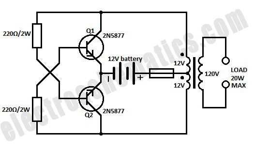 12v dc to 12v ac inverter circuit diagram