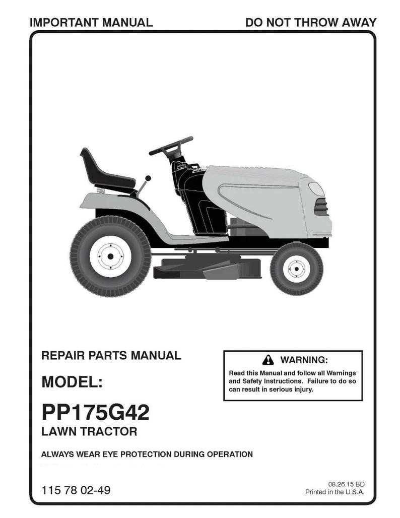 poulan pro 42 inch riding mower parts diagram
