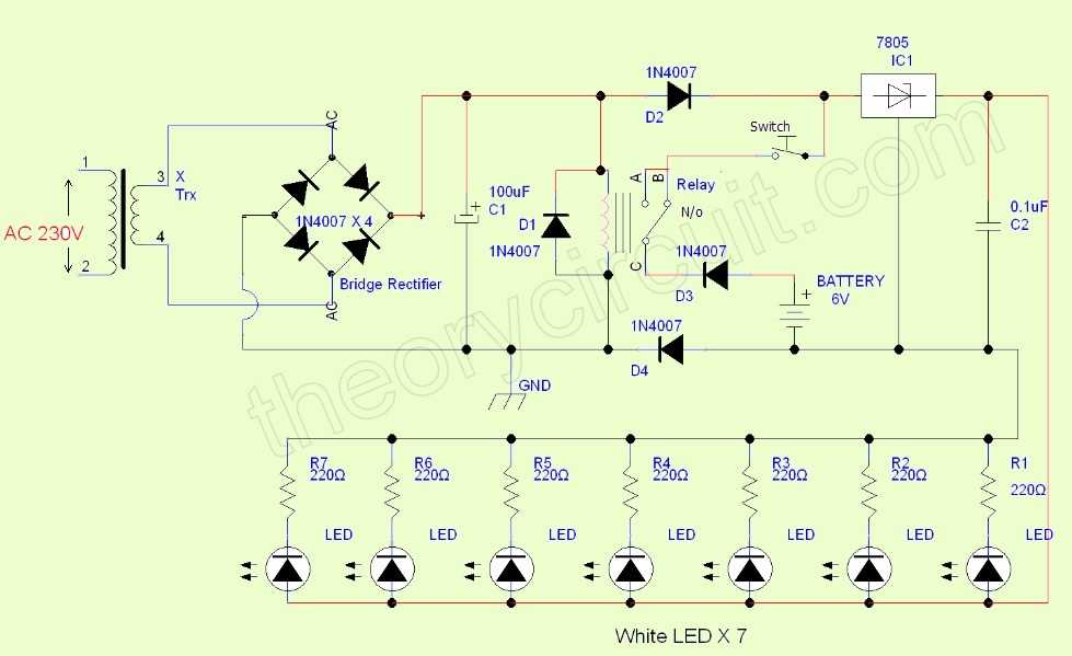 led emergency lamp circuit diagram led emergency lamp circuit diagram