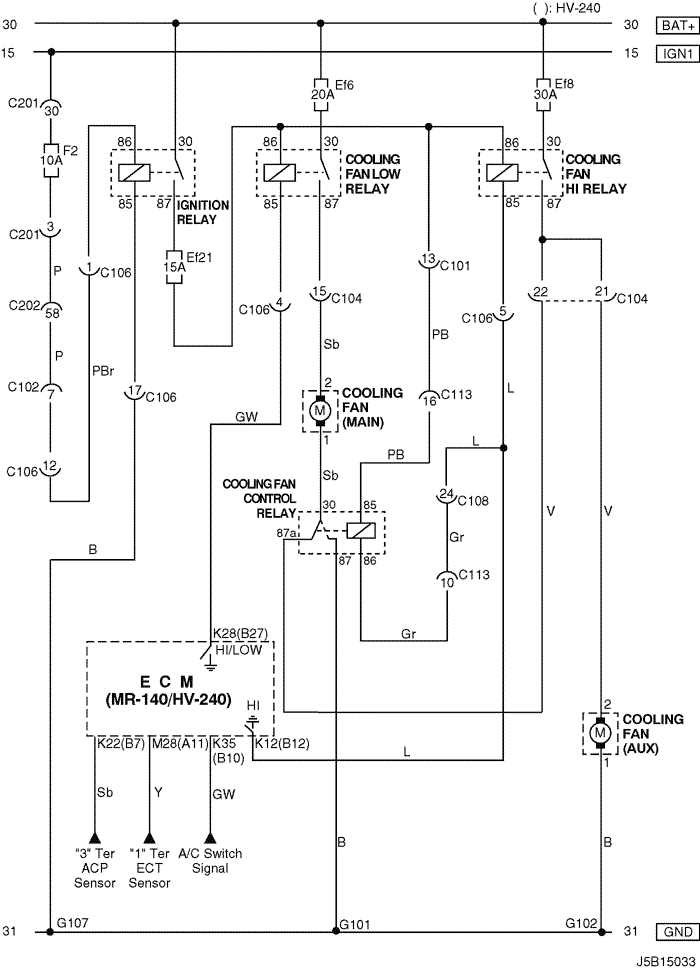 cooling fan circuit diagram